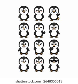 Baby Cute Penguin Emoji Collection