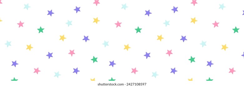 Bebé lindo patrón sin fisuras con elementos de espacio sobre fondo blanco. Dibujado a mano estilo plano de dibujos animados. Ilustración de vector
