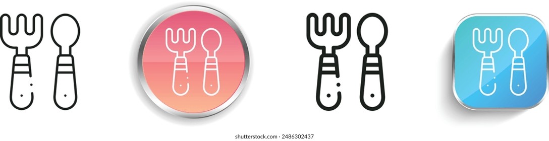 baby cutlery icon. Thin Linear, Regular and Button Style Design Isolated On White Background