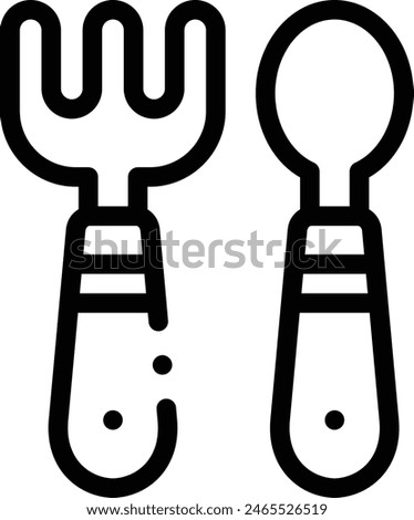 baby cutlery icon. Thin Linear Style Design Isolated On White Background