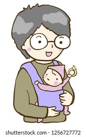 baby  dad hug childcare