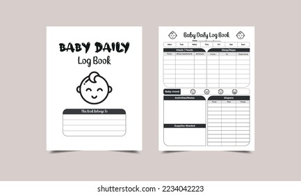 baby daily log book. My Pregnancy,Baby Shower Book,Future Mother Journal,Pregnancy Journal Interior. Printable Baby Log Book Tracker. Organizer and Schedule Planner. Planner Bundle Design