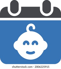 baby date vector glyph colour icon