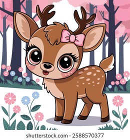 Baby Deer Colorful vector design illustration