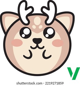 
baby deer happy. circle style