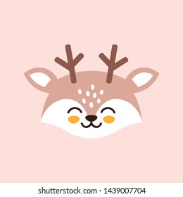 Baby deer head with blushing cheeks