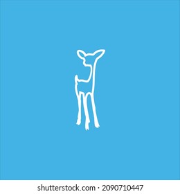 baby deer logo vector template line art