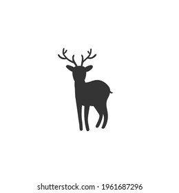 Baby deer silhouette vector on a white background
