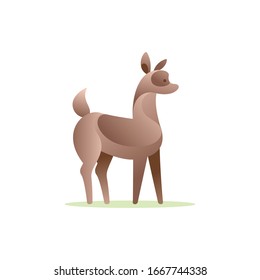 Baby deer vector character logo. Volume gradient style. Animal design template elements for your corporate identity, sport team branding, T-shirt, label, badge, card or illustration.