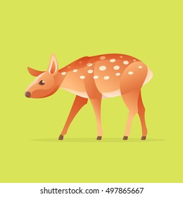 Baby deer vector character logo. Animal design template elements for your corporate identity, sport team branding, T-shirt, label, badge, card or illustration.