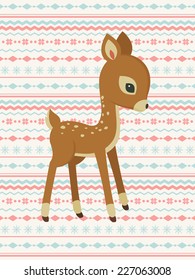 Baby Deer Vector Pattern Card