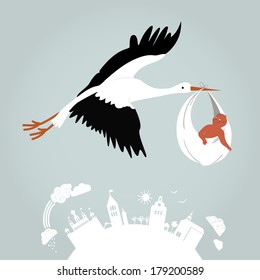 Baby delivery - Illustration