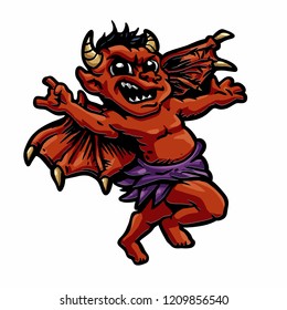 Baby demon vector illustration
