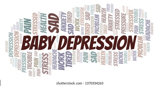 Baby Depression word cloud. Wordcloud made with text only.