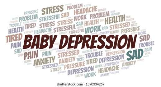 Baby Depression word cloud. Wordcloud made with text only.