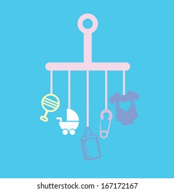 baby design over blue background vector illustration