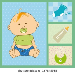 baby design over blue background vector illustration