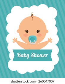 Baby design over blue background, vector illustration.