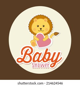 baby design over  brown background vector illustration