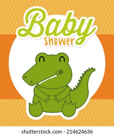 baby design over orange background vector illustration