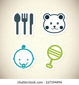 baby design over pattern  background vector illustration