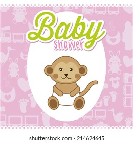 baby design over pattern background vector illustration baby design over pattern background vector illustration