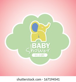 baby design over pink  background vector illustration