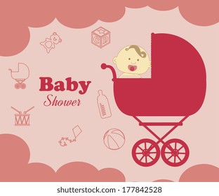 baby design over  pink background vector illustration