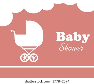 baby design over pink  background vector illustration