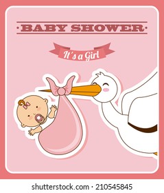 baby design over pink background vector illustration 