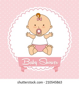 baby design over pink background vector illustration