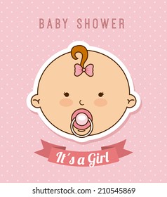 baby design over pink background vector illustration