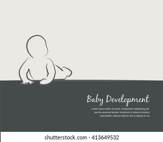 Baby Development Icon,  Poster  Design Template With Place For Your Text