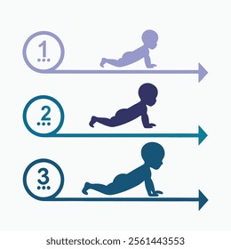 Baby Development Stages Crawling Milestones Illustration