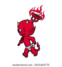 Baby Devil barbecue Baby Devil BBQ Vector Illustration