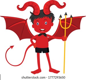 Baby Devil Caartoon vector art and illustration