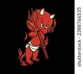 Baby Devil, Devil Cartoon Vector Illustration