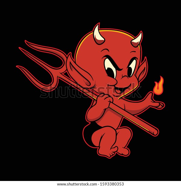 Baby Devil Cartoon\
Vector Illustration Logo