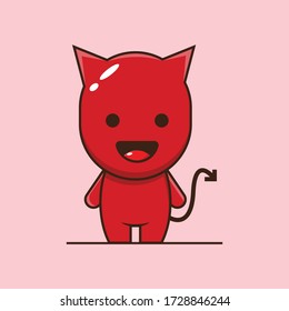 baby devil cute character vector illustration 