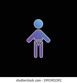 Baby With Diaper blue gradient vector icon