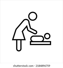Baby diaper changing station icon vector graphic illustration