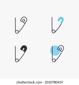 clip de pañal de bebé en icono vector
