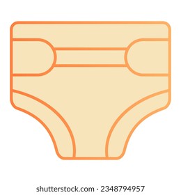 Baby diaper flat icon. Disposable diaper orange icons in trendy flat style. Child nappy gradient style design, designed for web and app. Eps 10