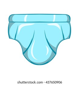 Baby diaper icon, cartoon style