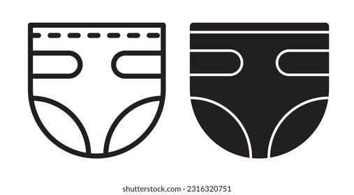 Baby diaper icon. Disposable diaper vector symbol