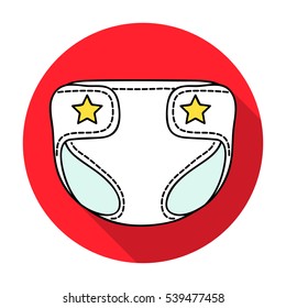 Baby diaper icon in flat style isolated on white background. Baby born symbol stock vector illustration.