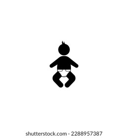 Baby in diaper icon isolated vector graphics