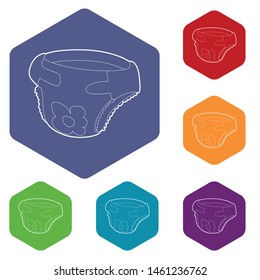 Baby diaper icon. Isometric 3d illustration of baby diaper vector icon for web