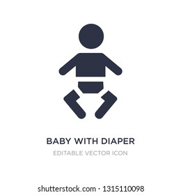 baby with diaper icon on white background. Simple element illustration from People concept. baby with diaper icon symbol design.