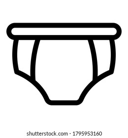 Baby diaper icon. Outline baby diaper vector icon for web design isolated on white background